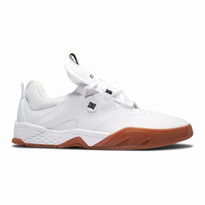 DC Kalis Men's White/Brown Skate Shoes Australia GUF-537